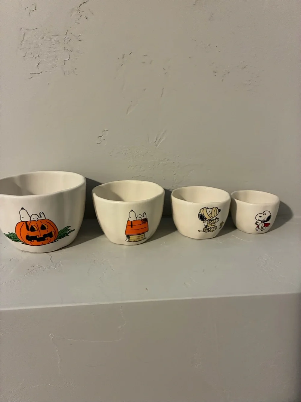 Rae Dunn snoopy Halloween double sided measuring cups